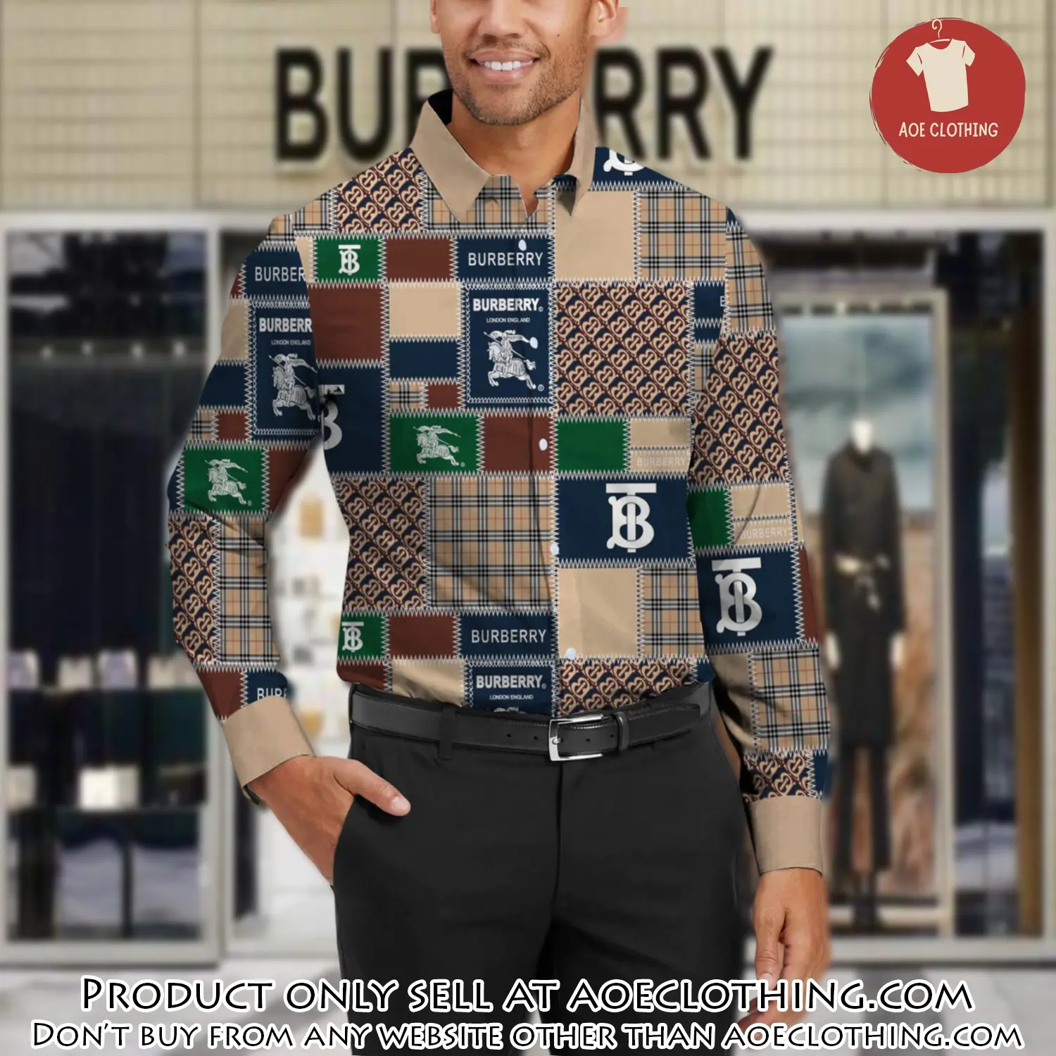 Burberry long sleeves button down shirt for elegant men lsb1006 aoe2344192